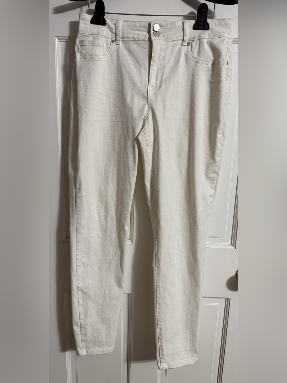 Maurices White High-Rise Straight-Leg Pants
